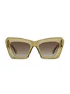 Loewe Chunky Anagram 46mm Rectangular Sunglasses In Brown