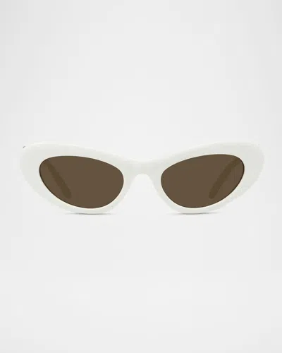 Loewe Lw40156uw Oval Sunglasses In White
