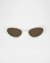 Loewe Lw40156uw Oval Sunglasses In White