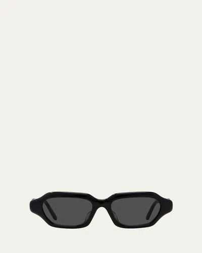 Loewe Lw40157u Rectangle Acetate Sunglasses In Black