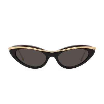 Loewe Lw40166i Signature 01a Nero Oro Sunglasses In Black