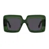 Loewe Anagram Oversized Square Acetate Sunglasses In Green