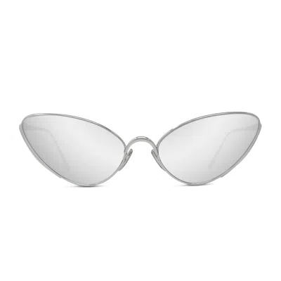 Loewe Lw40179u Signature 16c Argento Sunglasses In Metallic