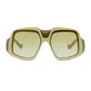 Loewe Lw40194i Anagram 57k Kakhi Trasparente Sunglasses In Green