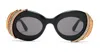 Loewe + Paula's Ibiza Oval-frame Crystal-embellished Gold-tone And Acetate Sunglasses In Black