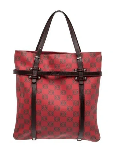 Pre-owned Loewe Macadam Tote In Red