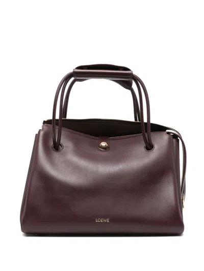 Loewe Madrid Large Leather Handbag In Red