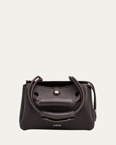 Loewe Madrid Small Trapeze Shoulder Bag In Grain Leather In Black