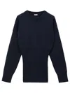 Loewe Long Ribbed Wool Sweater In Blue