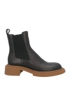 Loewe Man Ankle Boots Dark Brown Size 10 Soft Leather, Textile Fibers