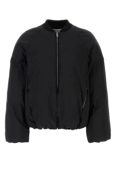 LOEWE LOEWE MAN BLACK COTTON BLEND PADDED JACKET