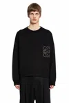 Loewe Men Anagram Cotton Blend Sweater In Black