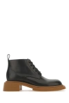 LOEWE LOEWE MAN BLACK LEATHER ANKLE BOOTS