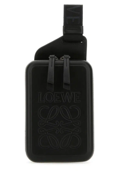 Loewe Man Black Leather Molded Crossbody Bag