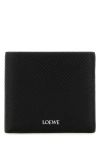 Loewe Bifold Coin Wallet In Textured Classic Calfskin In Black