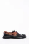 Loewe Sculpted Black Leather Shoes With Brown Accents In Black