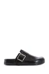 Loewe Ease Buckle Brushed Leather Clogs In Black