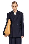 Loewe Unstructured Double-breasted Wool-blend Blazer In Blue