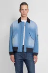 Loewe Blue Washed Effect Zipped Cotton Bomber Jacket In Blue