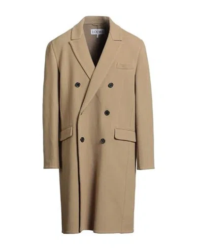 Loewe Man Coat Sand Size 42 Wool, Cashmere In Gold