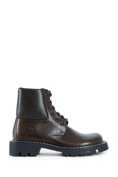 Loewe Man Green Boots In Brown