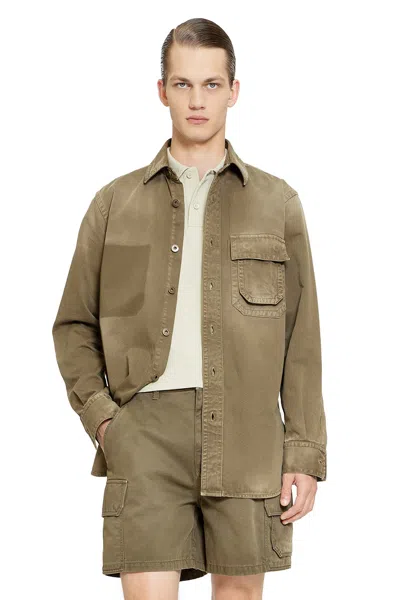 Loewe Overshirt In Cotton In Green