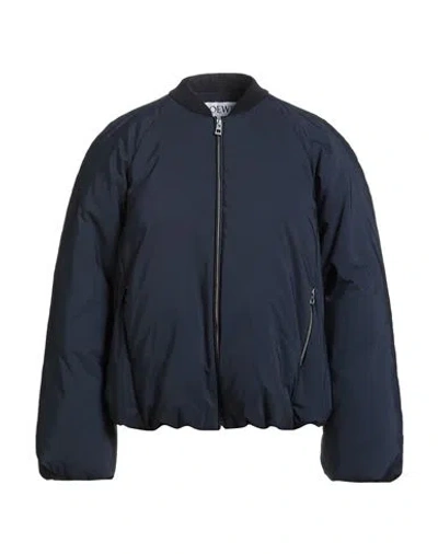Loewe Man Jacket Navy Size 40 Cotton, Polyamide In Blue
