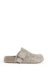 Loewe Ease Buckle Brushed Suede Mules