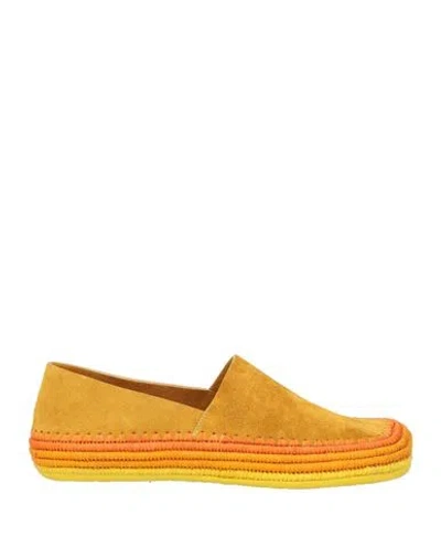Loewe Man Loafers Mustard Size 8 Leather In Yellow