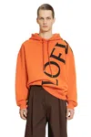 Loewe Logo-print Cotton-jersey Hoodie In Orange