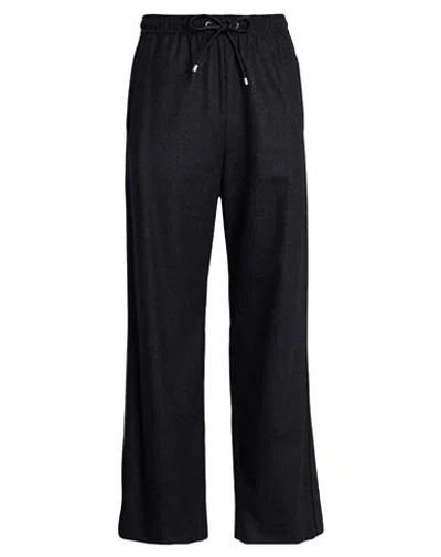 Loewe Man Pants Charcoal Size 34 Wool, Cashmere, Lambskin In Black