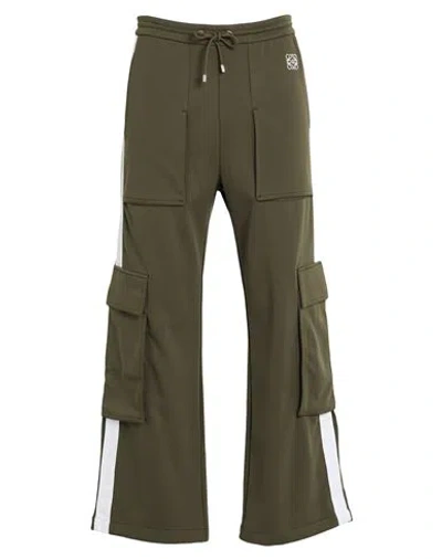 Loewe Man Pants Military Green Size M Polyester
