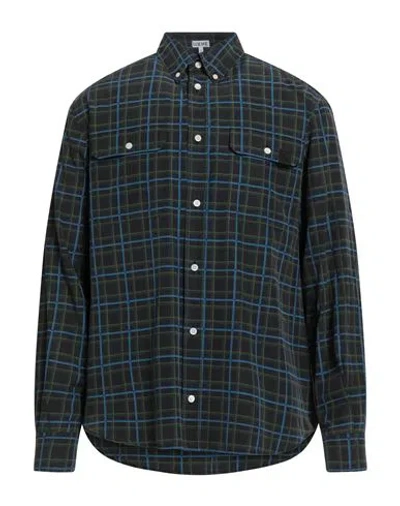 Loewe Man Shirt Charcoal Size 15 ¾ Cotton, Polyester In Black
