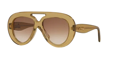 Loewe Curvy Aviator-style Acetate Sunglasses In Yellow