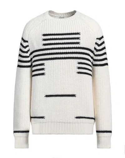 LOEWE LOEWE MAN SWEATER IVORY SIZE L WOOL, ACETATE