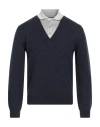 Loewe Man Sweater Navy Size M Wool, Alpaca Wool, Elastane, Polyamide In Blue