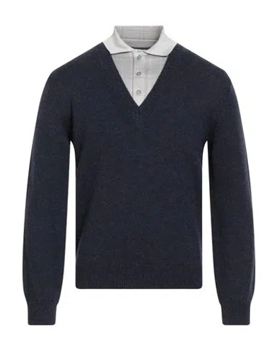Loewe Man Sweater Navy Size M Wool, Alpaca Wool, Elastane, Polyamide In Blue