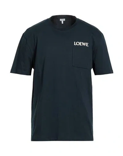 Loewe Logo-embroidered Cotton-jersey T-shirt In Blue