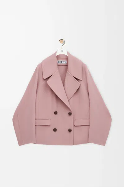 Loewe Double-breasted Pocket Coat In Pink