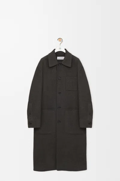 Loewe Coat In Wool And Silk Size: 48 For Man In Brown