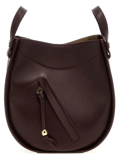 Loewe Maroon Hammock Slice Crossbody Bag In Brown