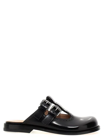 Loewe Campo Leather Mary Jane Mules In Black