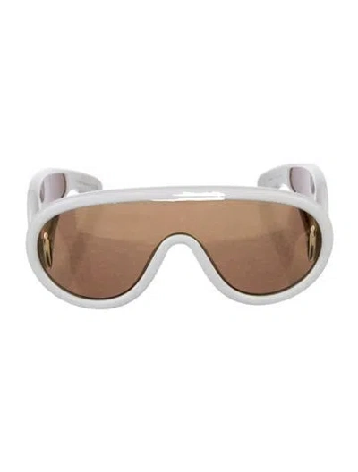 Pre-owned Loewe Mask Shield Sunglasses In White