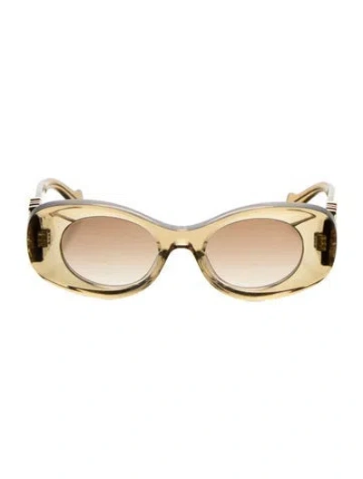 Pre-owned Loewe Maxi Anagram Oversize Sunglasses In Green