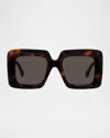 Loewe Maxi Anagram Square Sunglasses In Brown