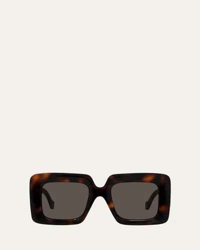 Loewe Maxi Anagram Square Sunglasses In Dark Havana