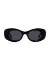 Loewe Beveled Oval Maxi Anagram Sunglasses For Woman In Black