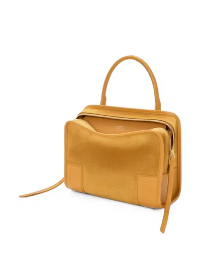 Loewe Medium Amazona 180 Suede Tote Bag In Brown