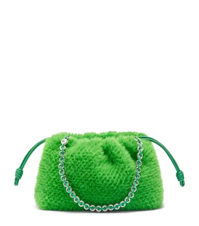 Loewe Medium Brushed Knit Flamenco Purse In Green