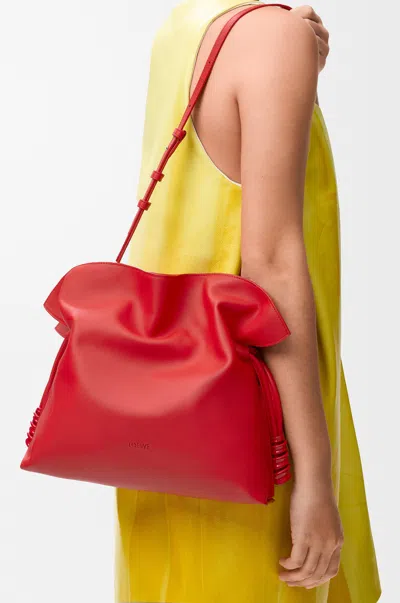 Loewe Medium Coil Flamenco Clutch In Nappa Leather Skin For Woman In Red